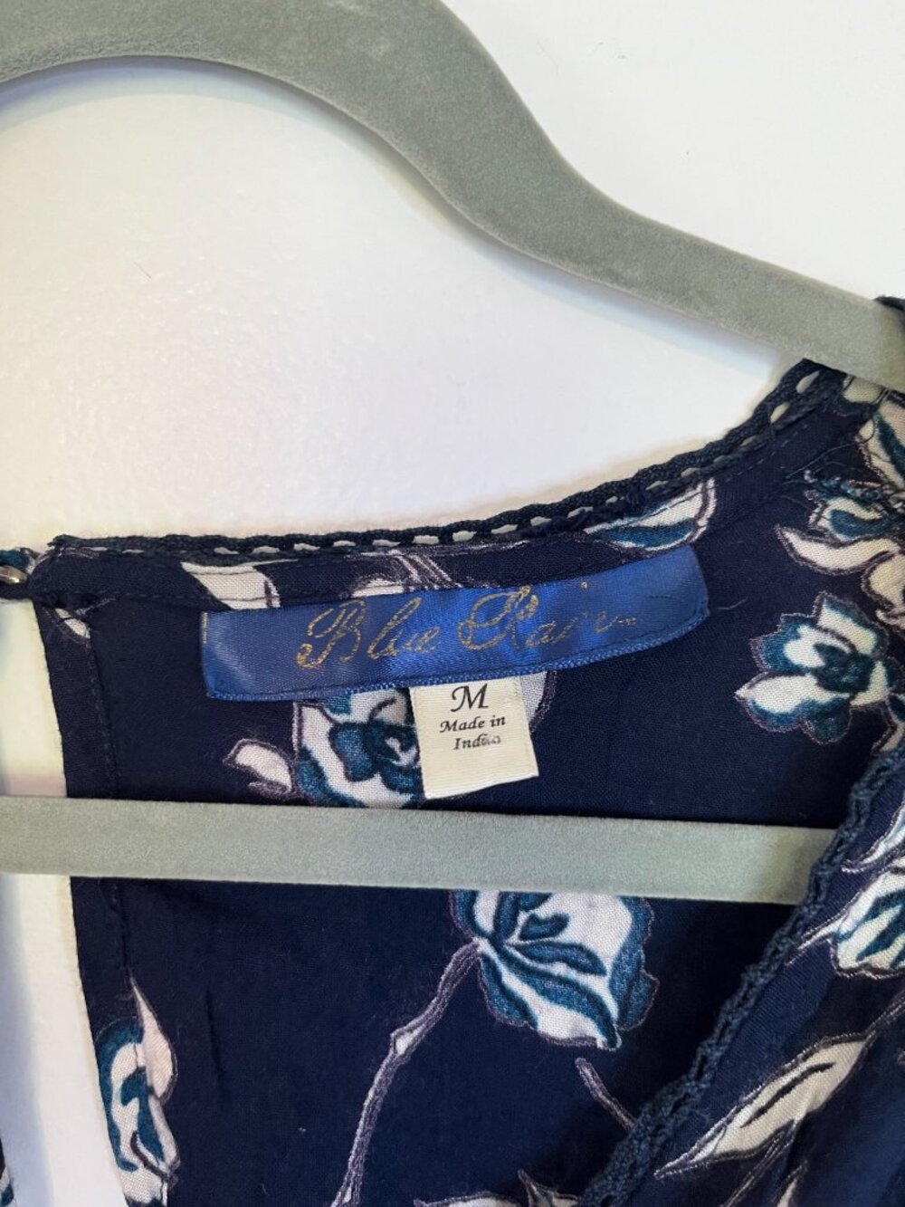 Blue Rain Navy Blue Floral Print Romper - Picture 5 of 7